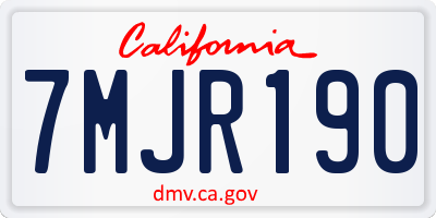 CA license plate 7MJR190
