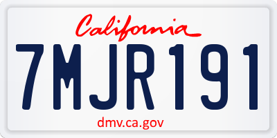 CA license plate 7MJR191