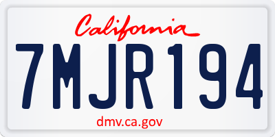 CA license plate 7MJR194