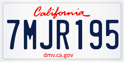 CA license plate 7MJR195
