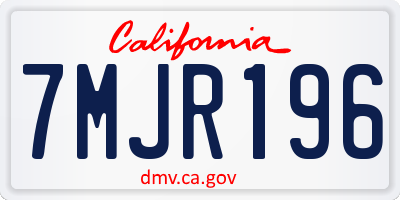 CA license plate 7MJR196