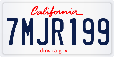 CA license plate 7MJR199