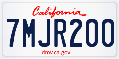 CA license plate 7MJR200