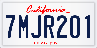 CA license plate 7MJR201