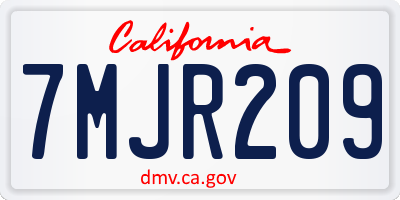 CA license plate 7MJR209