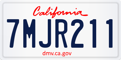 CA license plate 7MJR211