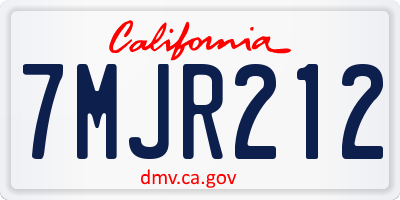 CA license plate 7MJR212