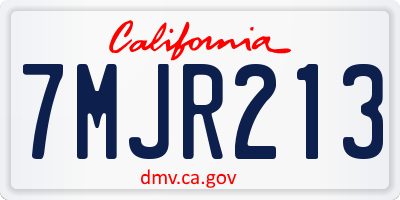CA license plate 7MJR213
