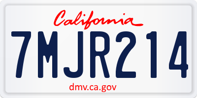 CA license plate 7MJR214