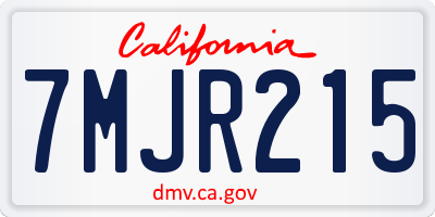 CA license plate 7MJR215
