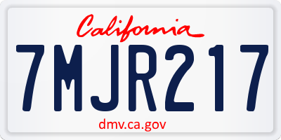 CA license plate 7MJR217