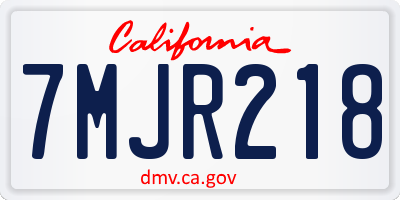 CA license plate 7MJR218