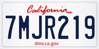 CA license plate 7MJR219