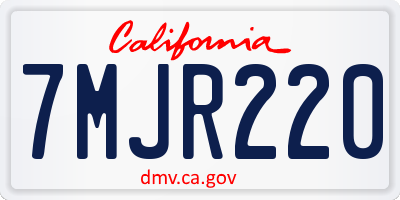 CA license plate 7MJR220