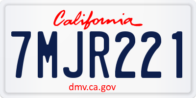 CA license plate 7MJR221