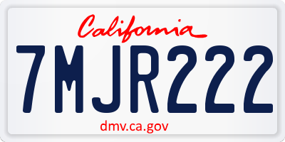CA license plate 7MJR222