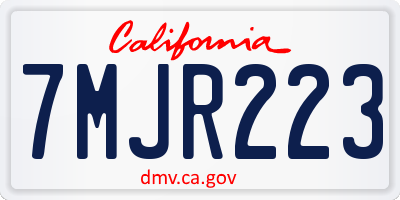 CA license plate 7MJR223