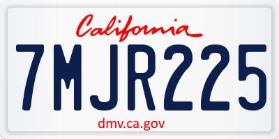 CA license plate 7MJR225