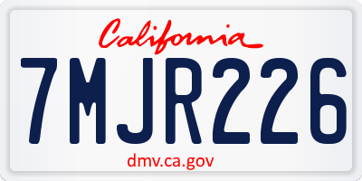 CA license plate 7MJR226
