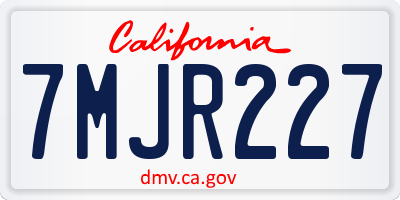 CA license plate 7MJR227