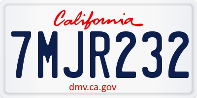 CA license plate 7MJR232