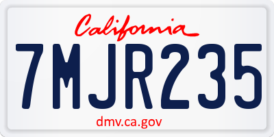 CA license plate 7MJR235