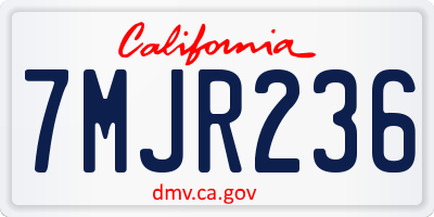 CA license plate 7MJR236
