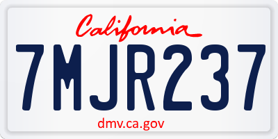 CA license plate 7MJR237