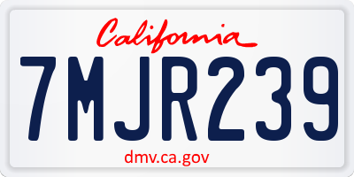CA license plate 7MJR239