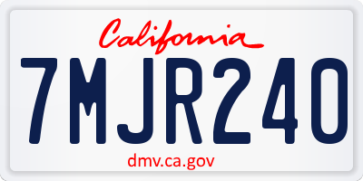 CA license plate 7MJR240