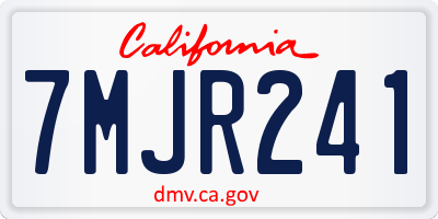 CA license plate 7MJR241