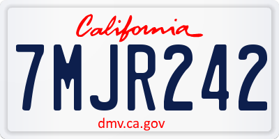 CA license plate 7MJR242