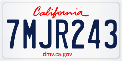 CA license plate 7MJR243