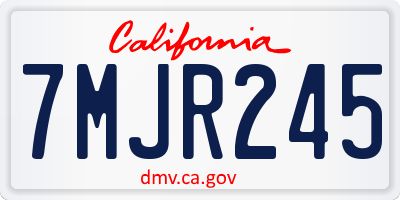 CA license plate 7MJR245