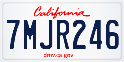 CA license plate 7MJR246