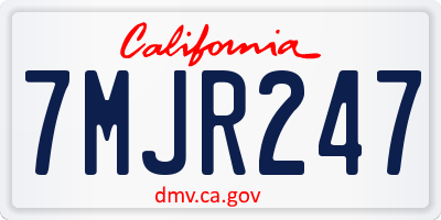 CA license plate 7MJR247