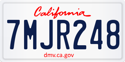 CA license plate 7MJR248