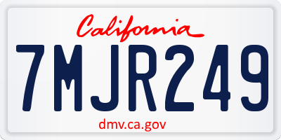 CA license plate 7MJR249