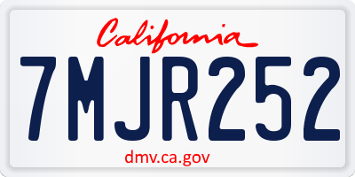 CA license plate 7MJR252
