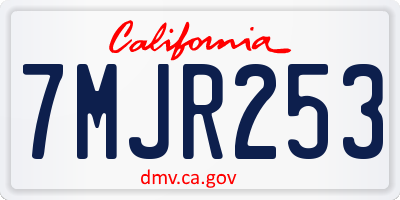 CA license plate 7MJR253