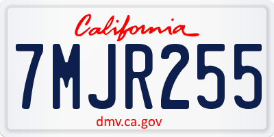 CA license plate 7MJR255