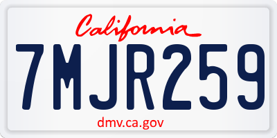 CA license plate 7MJR259