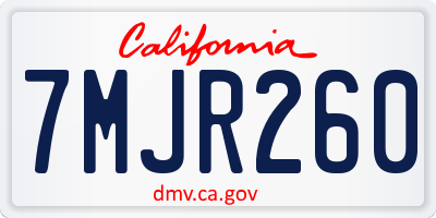 CA license plate 7MJR260