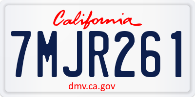 CA license plate 7MJR261