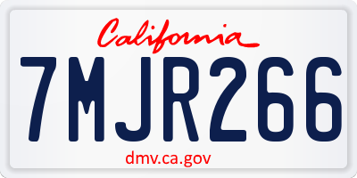 CA license plate 7MJR266