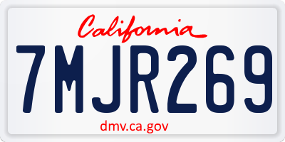 CA license plate 7MJR269