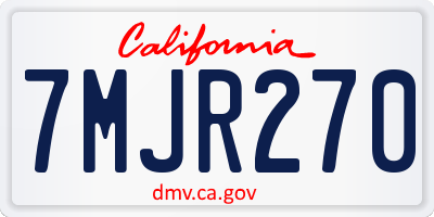 CA license plate 7MJR270