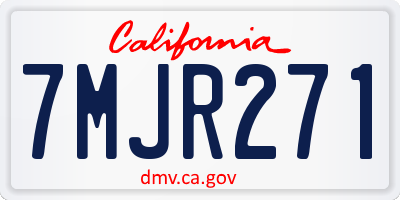 CA license plate 7MJR271