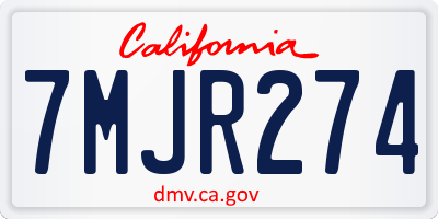 CA license plate 7MJR274