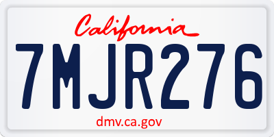 CA license plate 7MJR276